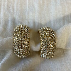 Jarin Vintage Clip on‎ Earrings with Brilliant Pave’ Set Crystals